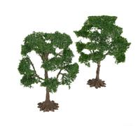 Lot de 2 maquettes d'orme de 10 cm de hauteur pour paysage ferroviaire et terrain de guerre miniature avec tronc en fil de fer pour une modélisation détaillée du paysage