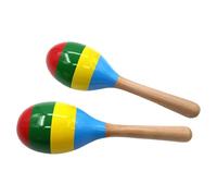 Lot de 2 maracas vibrants conçus pour une manipulation facile, encourageant l'exploration musicale des tout-petits et l'environnement d'apprentissage de la petite enfance