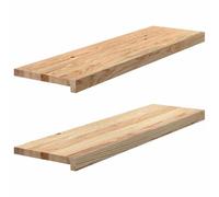 Lot de 2 marches en bois massif de chêne non traité 90 x 30 x 2 cm