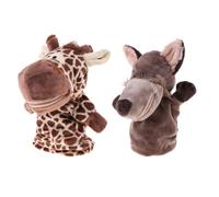 Lot de 2 marionnettes à main d'animaux pour enfants - Jouets en peluche - Racontent l'histoire, l'enseignement, l'âge préscolaire et comme cadeau d'anniversaire, jeu de rôle, marionnette à main loup +