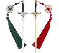 Lot de 2 Marque-Page Épée en Métal Antique, Style Samurai ou Médiéval - Idéal Cadeau pour Anniversaire, Noël, Profs et Étudiants