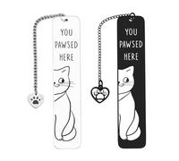 Lot De 2 Marque-Pages À Motif De Chat, Marque-Pages Mignons Et Intéressants, Marque-Pages En Acier Inoxydable, Marque-Pages Créatifs Et Intéressants, Marque-Pages Cadeaux