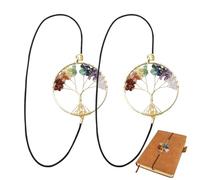 Lot de 2 marque-pages élastiques en forme d'arbre séparé - 2 pièces | Séparateur de livre décoratif en cristal, carnet de notes, journal, journal, journal, organisateur d'objectifs, accessoire de