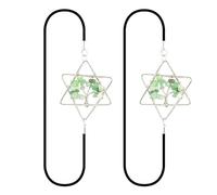 Lot de 2 marque-pages élastiques pour carnet de notes - Étoile de David - Arbre de vie - Pierre porte-bonheur - Aventurine verte