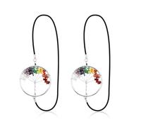 Lot de 2 marque-pages élégants en cristal chakra avec pendentif arbre de vie - En métal avec pierre précieuse faite à la main - Pour les amateurs de livres - Idéal pour les cadeaux et les carnets