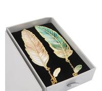Lot de 2 marque-pages en métal avec breloques papillon pour femme, cadeaux d'anniversaire pour les amateurs de livres, les lecteurs, les mamans et les filles (doré-vert doré/blanc)
