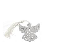 Lot de 2 marque-pages en métal avec pompons en forme d'ange mignon pour livre, papeterie kawaii, marque-page, cadeau pour enfants, bloc-notes, étiquettes de livre, jolis et professionnels