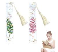 Lot de 2 marque-pages en résine de fleurs séchées porte-page de livre à fleurs transparentes faits à la main avec pompon mignon accessoires,autocollants d’araignée pour nail art d’Halloween