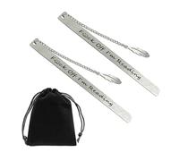 Lot de 2 marque-pages inspirants avec 1 sac de rangement noir, en acier inoxydable, adaptés aux amateurs de lecture, aux écrivains, aux étudiants.
