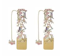 Lot de 2 marque-pages pour femme, beaux marque-pages à thème peinture à l'huile pour les amateurs de livres, lecteurs, écrivains (fleur de pruner)