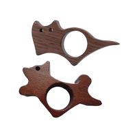 Lot de 2 marque-pages pratiques en bois pour les amateurs de livres avec motif créatif de chats et de chiens, support de page léger et portable