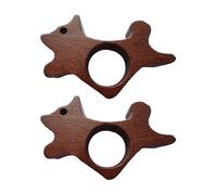 Lot de 2 marque-pages pratiques et compacts avec motif chat et chien en bois durable