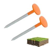 Lot de 2 marqueurs de limites de propriété | piquets d'arpentage de haute résistance, profil bas et haute visibilité | Marqueurs de limites pour jardins, cours, allées, entrées de véhicules