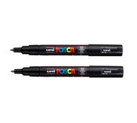 Posca Marqueurs PC-1MC - Pointe extra-fine conique - Lot de 2 Noir