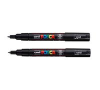 Lot De 2 Marqueurs Posca Pc-1mc Noir Pointe Extra-Fine Conique