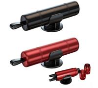 Lot de 2 Marteau de Sécurité pour Voiture, 2 en 1 Marteau Brise Vitre Coupe-Ceintures et Marteaux Brise Vitre d'urgence, Nouveau Marteau d'urgence pour Voiture pour Sauver des Vies(Noir + Rouge)