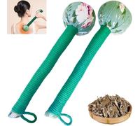 Lot de 2 marteaux de drainage lymphatique de grande taille, marteau de massage manuel du corps, marteau de massage manuel pour soulager les douleurs dorsales, vert, 31,8 cm
