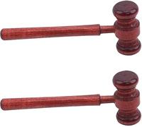 Lot de 2 marteaux de juge en bois marron - Marteaux de juge en bois - Accessoires de costume pour avocat et salle d'audience (3,2 x 6,7 x 17,4 cm)