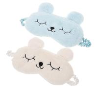 Lot de 2 Masque de Sommeil, Doux et Chic, Lapin en Peluche, Bleu | Bandeau Confortable pour Bloquer la Lumière Gênante, Réduire la Pression Oculaire, Style Amusant, Accessoire de Repos