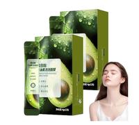 Lot de 2 masques à bulles pour le visage à l'avocat, masque à bulles à l'acide complexe d'avocat, masque à bulles pour nettoyage en profondeur, masque en mousse nettoyante à l'avocat, masque à bulles