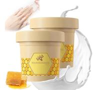 Lot de 2 masques à la cire de lait au miel, masque exfoliant pour les mains, masque hydratant pour tous les types de peau (120 g)