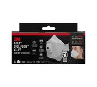 Lot de 2 Masques Anti-Poussière Pliables Grand Confort avec Valve de Protection FFP3