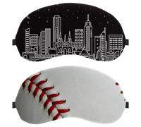 Lot de 2 masques de baseball avec corde de couture pour les yeux - Masque de sommeil pour les personnes dormant sur le côté - Zéro pression oculaire - Bandeau réglable - Bloque complètement la lumière