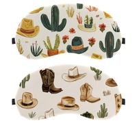 Lot de 2 masques de cowboy vintage West Cowboy pour dormir sur le côté, masque de nuit zéro pression oculaire, couverture de sommeil réglable, bloque la lumière