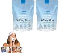 Lot de 2 masques de menton de chinologie - Masque de levage de menton double menton - Masque de levage en V Line - Masque facial au collagène pour homme et femme