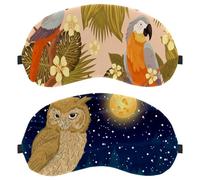 Lot de 2 masques de nuit en forme de hibou pleine lune pour dormir sur le côté, masque de sommeil, masque de sommeil doux pour voyage, sieste, avion, blocage de la lumière