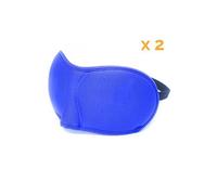 Lot de 2 masques de nuit, sommeil, voyage avec serre tête élastique, cache yeux pour dormir - Bleu