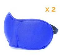 Vivezen - Lot De 2 Masques De Nuit, Sommeil, Voyage Avec Serre Tête Élastique, Cache Yeux Pour Dormir - Bleu