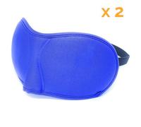 Lot de 2 masques de nuit, sommeil, voyage avec serre tête élastique, cache yeux pour dormir - Bleu - Vivezen