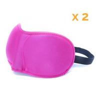 Vivezen - Lot De 2 Masques De Nuit, Sommeil, Voyage Avec Serre Tête Élastique, Cache Yeux Pour Dormir - Rose
