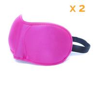 Vivezen - Lot De 2 Masques De Nuit, Sommeil, Voyage Avec Serre Tête Élastique, Cache Yeux Pour Dormir - Rose