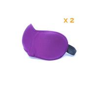 Lot de 2 masques de nuit, sommeil, voyage avec serre tête élastique, cache yeux pour dormir - Violet