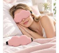 Lot de 2 masques de sommeil 3D rembourrés et occultants | Lot de 2 masques de sommeil 3D en forme de nuage, design doux rembourré, espace profilé pour un repos confortable bloquant la