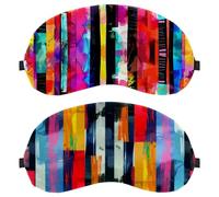 Lot de 2 masques de sommeil à motif de couleurs vives, motif géométrique artistique, sans couture, masque pour les yeux pour homme et femme, masques de sommeil respirants, zéro pression oculaire pour