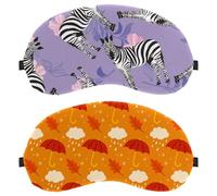 Lot de 2 masques de sommeil à motif de feuilles de parapluie d'automne pour dormir sur le côté, masque de sommeil, masque pour les yeux bloquant la lumière, couverture douce pour les yeux, pour voyage