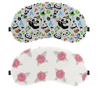 Lot de 2 masques de sommeil à motif rose ivoire pour homme et femme qui dorment sur le côté, masque de nuit avec sangle réglable, bandeau pour les yeux de nuit