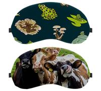 Lot de 2 masques de sommeil à quatre vaches drôles Lookin Farm - Bloque complètement la lumière - Masque pour les yeux pour dormir sur le côté - Zéro pression oculaire - Masque réglable