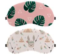 Lot de 2 masques de sommeil amusants en forme de lapin indien bloquant complètement la lumière pour les yeux pour dormir sur le côté, sans pression oculaire, bandeau pour les yeux nocturne