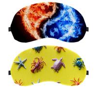 Lot de 2 masques de sommeil amusants en forme d'étoile de mer, tortue, crabe, monde océanique, bloquent complètement la lumière, masque pour les yeux pour dormir sur le côté, sans pression oculaire