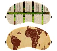 Lot de 2 masques de sommeil avec boussole et carte du monde - Bloque complètement la lumière - Masque pour les yeux pour dormir sur le côté - Zéro pression oculaire - Masque réglable
