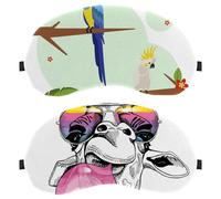 Lot de 2 masques de sommeil avec citation Girafe Because Cool - Masque pour les yeux pour homme et femme - Respirant, zéro pression oculaire pour dormir