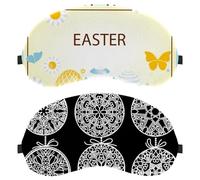 Lot de 2 masques de sommeil blancs et noirs à motif boule de Noël pour homme et femme, masques de sommeil respirants, zéro pression oculaire pour dormir