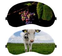 Lot de 2 masques de sommeil bloquant complètement la lumière pour les yeux pour dormeurs sur le côté, animal de la ferme, bovins, prairies, zéro pression oculaire, bandeau pour les yeux nocturne
