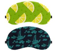 Lot de 2 masques de sommeil bloquant complètement la lumière pour les yeux pour dormir sur le côté, motif bateau de bateau, fond sombre, zéro pression oculaire, bandeau pour les yeux de nuit