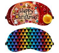 Lot de 2 masques de sommeil - Bloque complètement la lumière - Masque pour les yeux pour dormir sur le côté - Triangle coloré avec fond noir - Zéro pression oculaire - Masque de nuit réglable