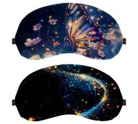 Lot de 2 masques de sommeil brillants et scintillants avec étoile volante dans le ciel pour homme et femme, masque respirant pour les yeux